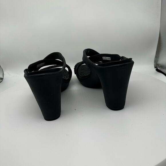 Crocs Cyprus IV Black Rhinestone Stacked Heel Sandals Women's Size 9 202267 - Picture 5 of 13